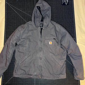 Carhartt Mens Relaxed Fit Washed Duck Sherpa-Lined Jacket - #104392 - Gravel